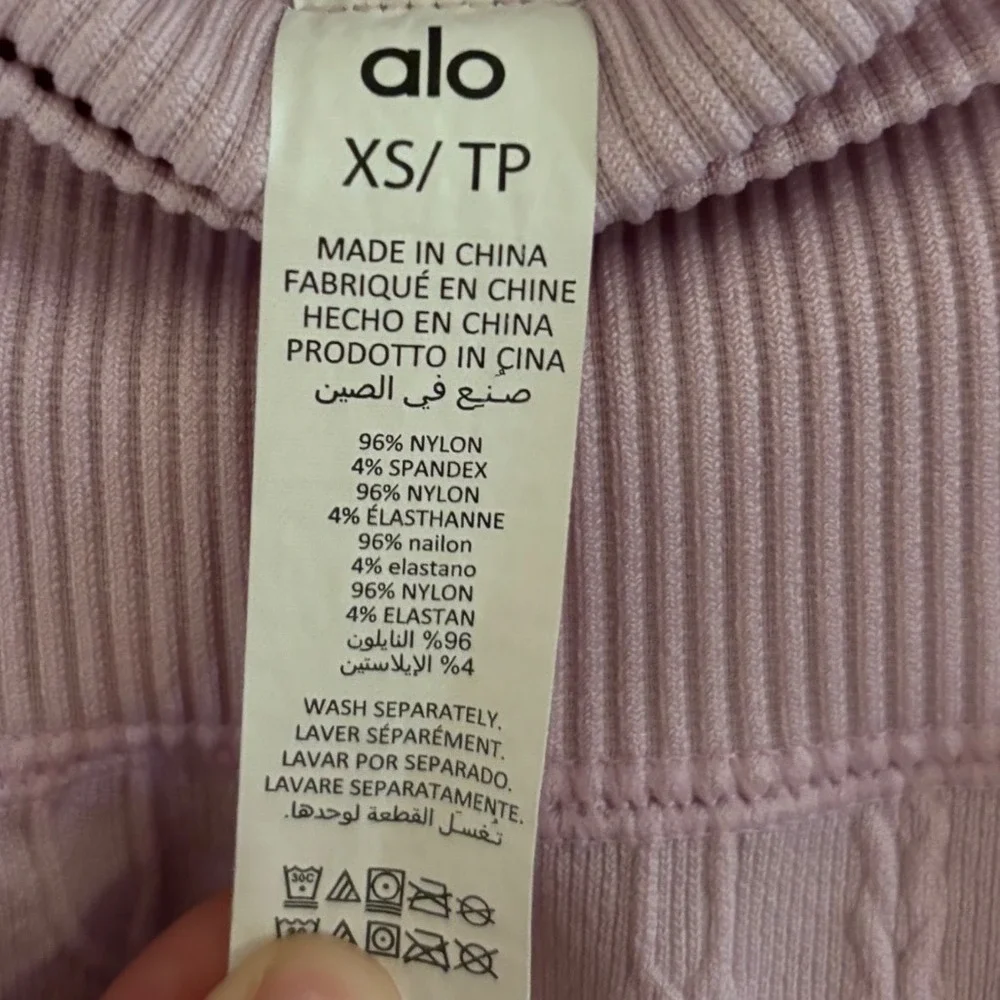 Alo Yoga High Waist Seamless Cable Knit Leggings Purple Womens XS